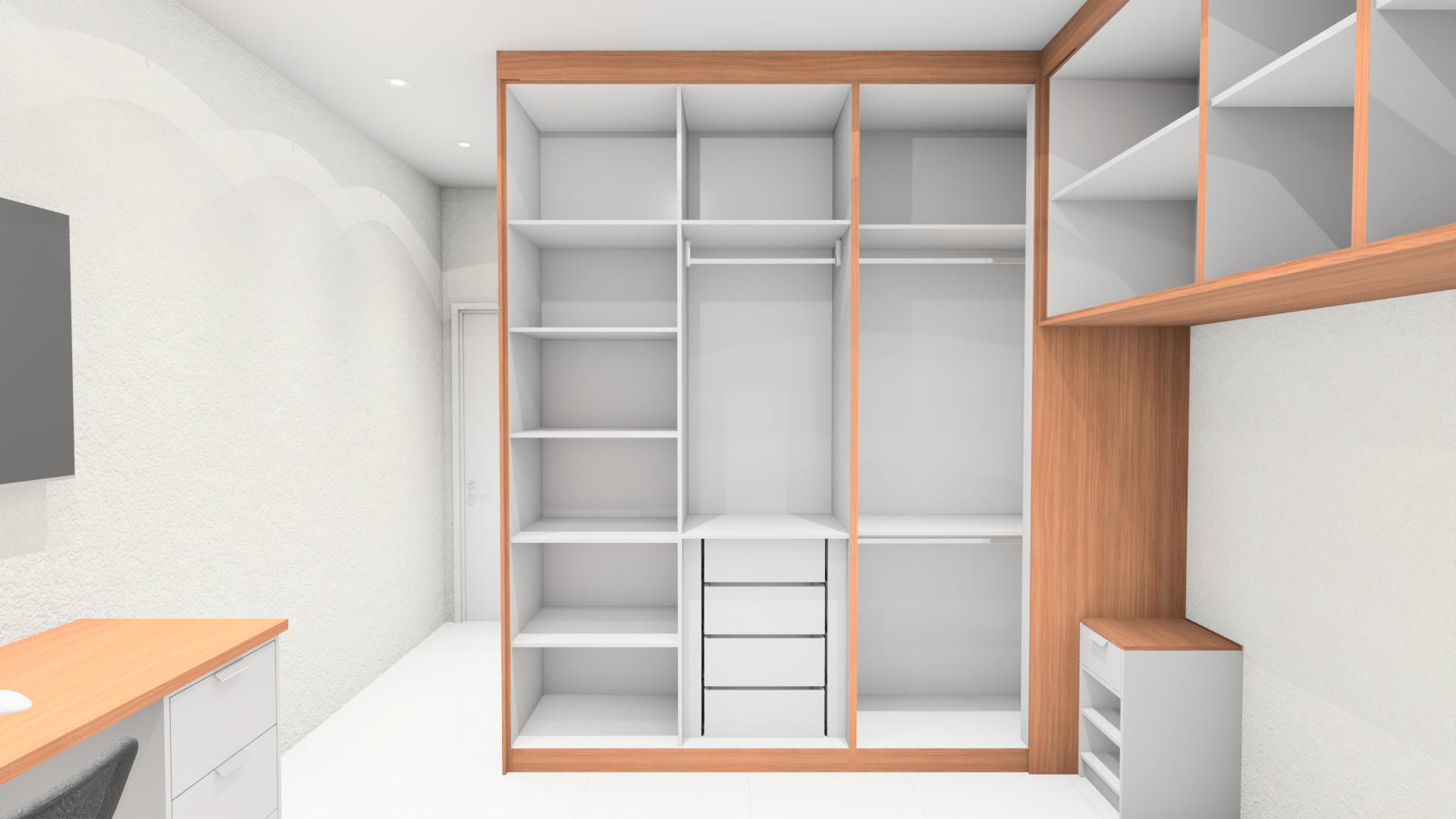 Closet interno organizado